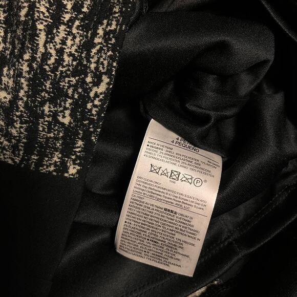 Banana Republic Sheath Dress Women's 4P Petite Stretch Midi Black & Cream Sporty - Picture 7 of 10